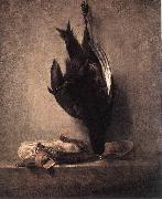 jean-Baptiste-Simeon Chardin Still-Life with Dead Pheasant and Hunting Bag painting